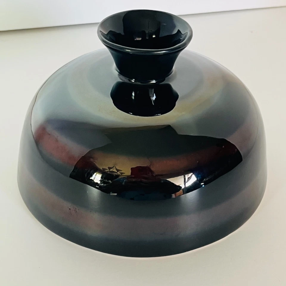 Florero Creativeco-op de gres de 2 tonos esmalte marrón (flor no inc Foto 4 de 4