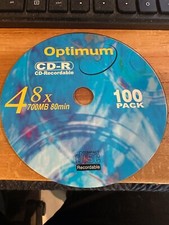 Optimum CD-R CD-recordable 100 pack 48x 700MB 80min Brand New