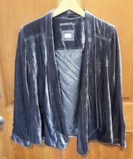 Anthropologie Poetry Silk Blend Gray Velvet Open Jacket Women’s Size 8