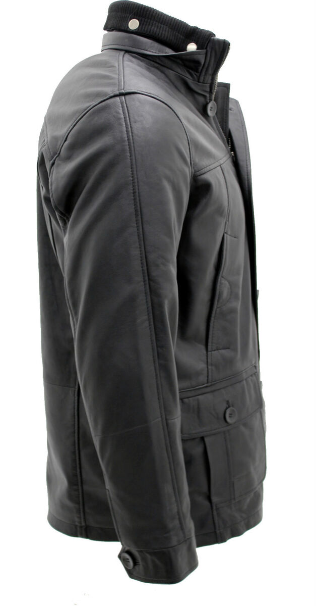 Herren Schwarz Klassisch Warm 100% Leder Militär Jacke | eBay Herren Schwarz Klassisch Warm 100% Leder Militär Jacke | eBay