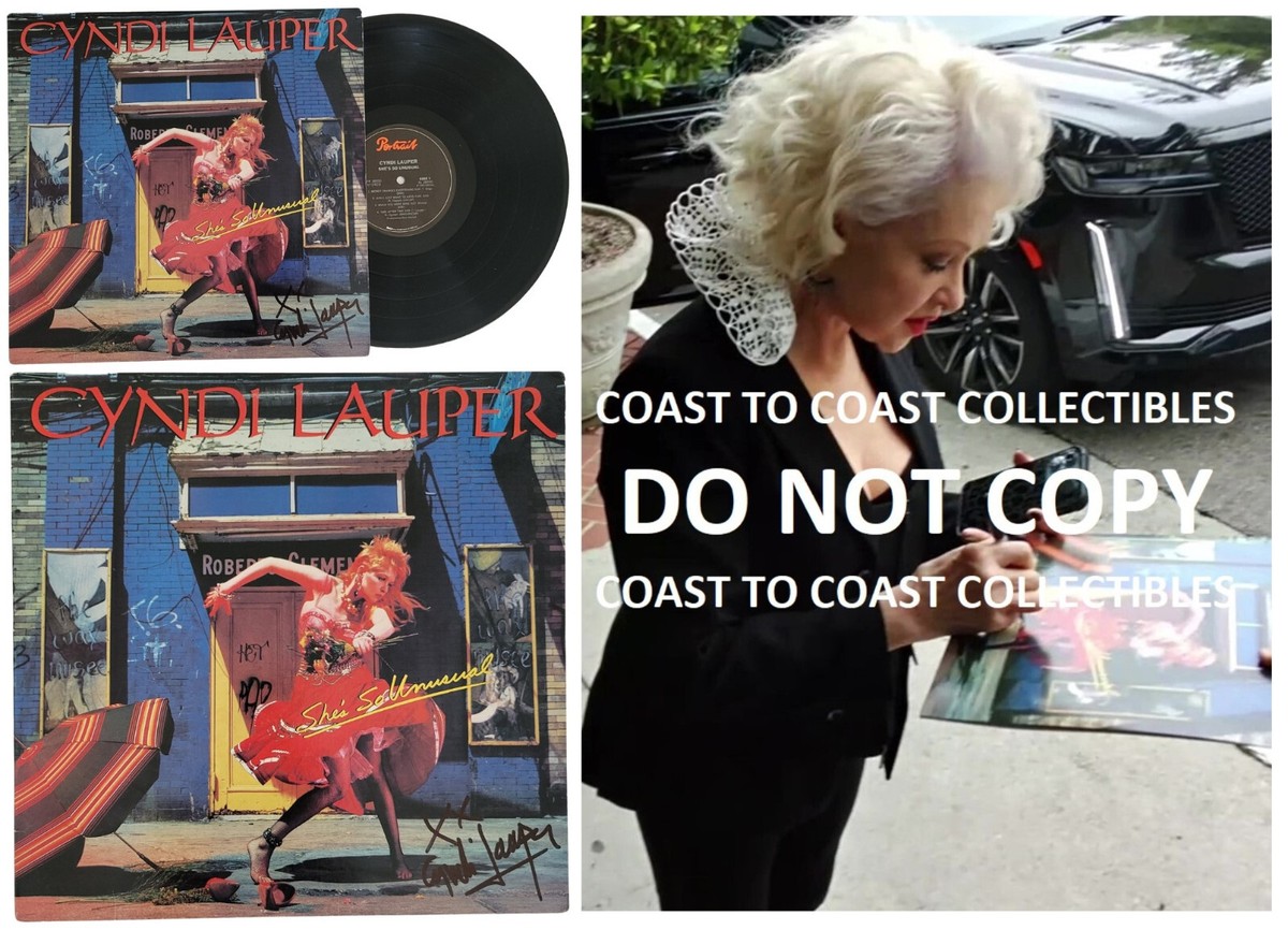 Cyndi Lauper Signed Shes So Unsual Album COA Proof