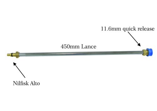 Pressure Washer Nilfisk Alto Compatible Compact 11.6 mm Extension Lance 450 mm - Picture 2 of 2