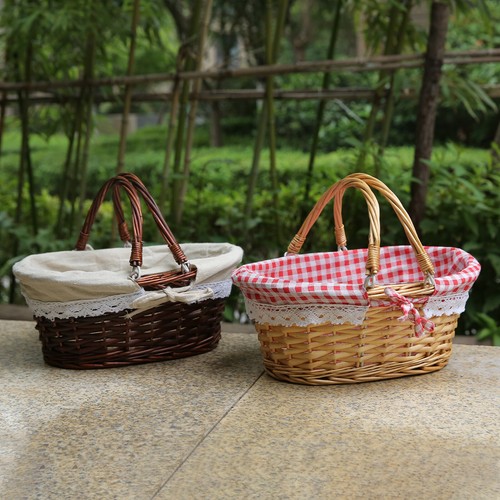 Woven Basket Folding Handle Portable Eco Friendly Rattan Picnic Basket For B WYD - Picture 16 of 24