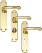 Howdens Bertelli Idro Door Handles Polished Brass - END OF LINE