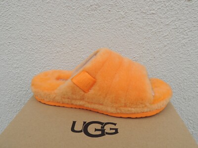 NIB UGG‎ MEN\'S FLUFF YOU SLIP ON FUR SLIPPERS ORANGE UGG FLUFF YOU SLIPPER SLIDE SANDAL CLEMENTINE ORANGE WARM  main image 2