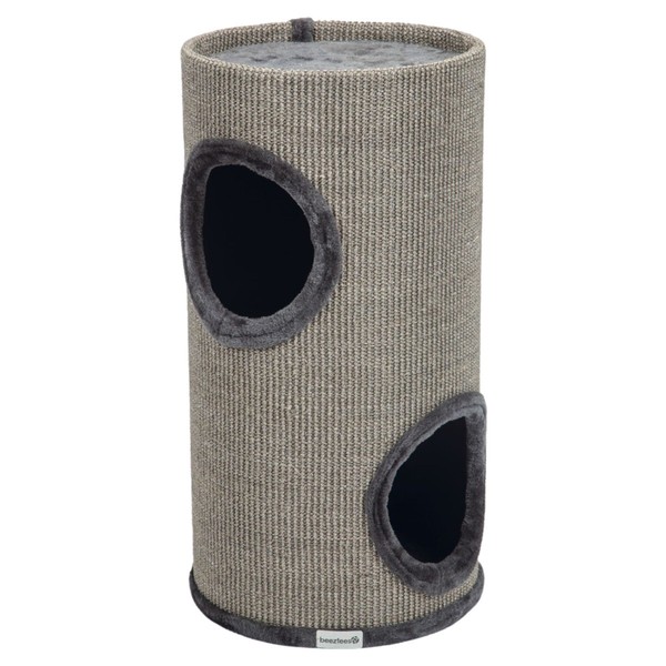 Beeztees Kratztonne Stina Grau 37X70Cm FüR Katzen Mit Sisal Und PlüSch-image