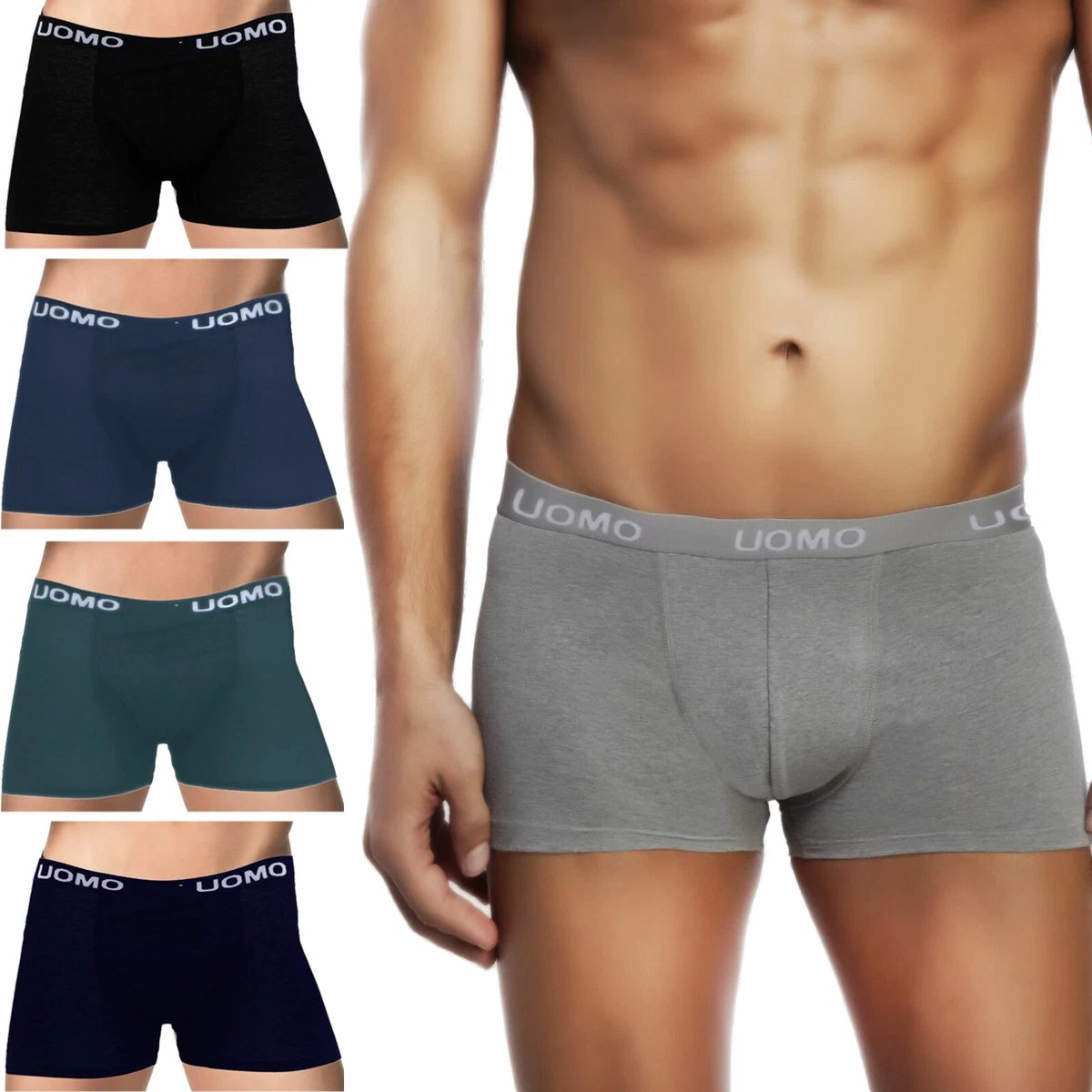 DODOMIAN Boxer Da Uomo In Cotone Ed Elastam, Confezione Da 7 Paia, Design Senza Risalita, Taglia M, Multicolore, Vita Elastica 3,5 Cm - 3