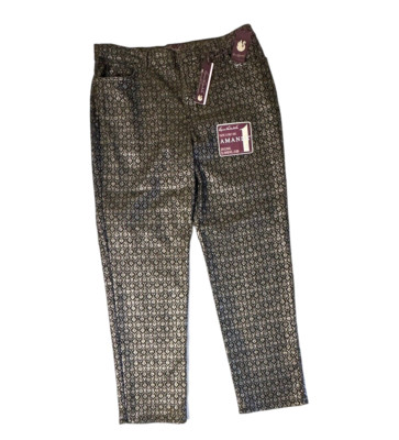 Gloria Vanderbilt Amanda Black Jeans Womens 16 Ave Sparkly Silver Metallic