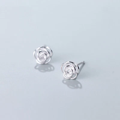Ohrstecker Rose Sterling Silber 925 Damen Mädchen Ohrringe Blume Blüte - Bild 1 von 4