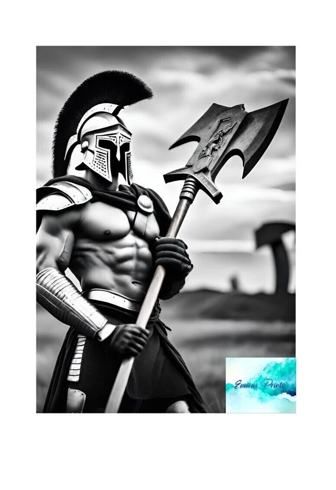 3 spartan warrior wall art A4 prints home decor art print gift for him bedroom - Image 4 of 4