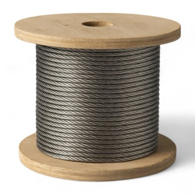 3 mm x 7 x 7 mm 316 Marinequalität Edelstahl Drahtseil Seil x 250 Meter Rolle