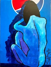 COLORFUL PEPSI GIRL Painting SWARTZMILLER DNA SIGNED ART UPCYCLED unique ACRYLIC