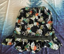 FLOWER HAWAIIAN PAU PA'U KAHIKO DRAWSTRING HULA MID SKIRT