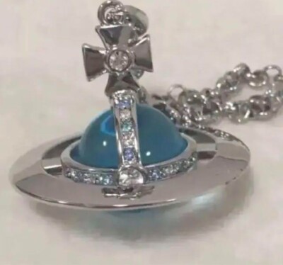 Vivienne Westwood Small Orb Necklace Rhinestone Blue | eBay