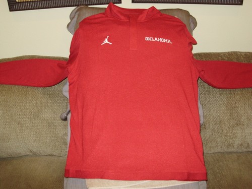 Oklahoma Sooners Nike Jumpman Jordan Dri-Fit Coaches 1/2 Zip Golf Jacket Mens XL - 第 2/15 張圖片