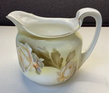 Vintage Porcelain Peach Roses Gold Trim Milk Cider Pitcher Pot RS Germany