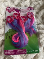 My Little Pony Birthday Party Favors Hair Extensions NEW SEALED  4 ct
