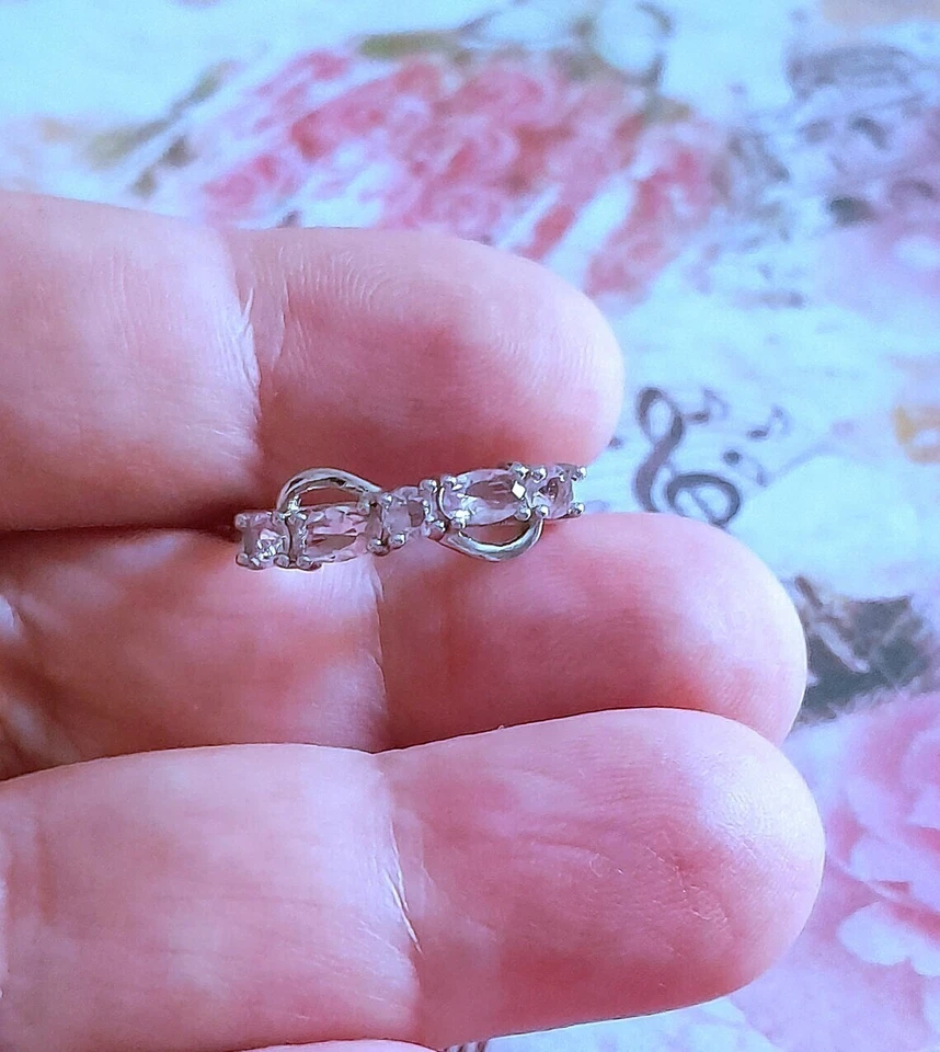 ANELLO KUNZITE ROSA NATURALE IN ARGENTO 925 ANELLO "IRIS DELLA CALIFORNIA" RARA! - Immagine 2 di 4