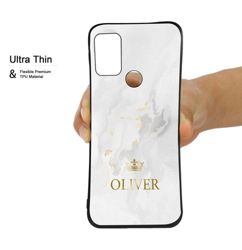 Case Personalised For Motorola E14 G54 G14 G85 G24 Marble Textured Phone Cover - Picture 44 of 96