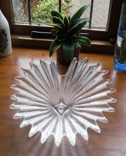 Vintage Dartington Lead Crystal Glass  1980s Palm Bowl by Anita Harris 30 x 30cm