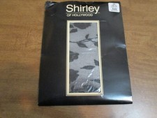SHIRLEY OF HOLLYWOOD LACE TOP FLORAL LACE STOCKINGS BLACK FITS 8 1/2 - 11