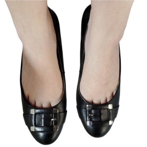 Dana Buchman Wedge Wedges Heels Shoes Alexandria Black Leather Women's Woman's 8 - Picture 4 of 16
