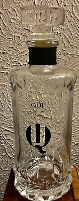 QUI Glass Platinum Tequila Decanter 750 ML Glass Stopper Very Useful Collectible