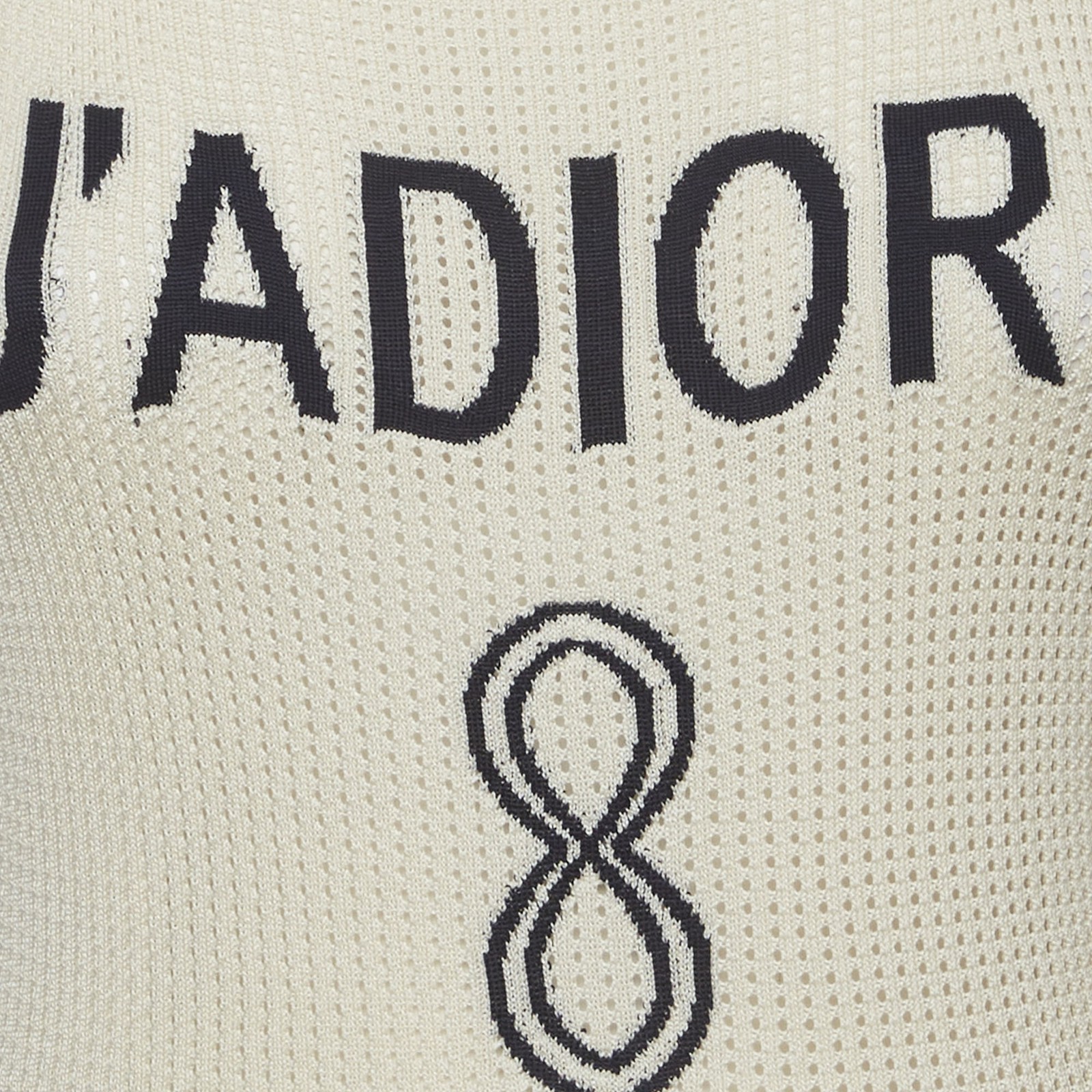 Christian Dior Cream Navy Blue JAdior Knit Mini Dress M thumbnail 4