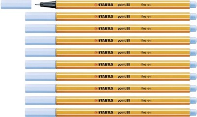 Fineliner - STABILO point 88 - Pack of 10 - Ice Blue