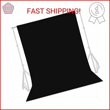 5x6.5ft Black Background for Photography, Durable Fabric Black Photo Backdrop Cu