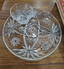 Vintage Anchor Hocking Snack Set 4 Plates And 4 Cups Original Box