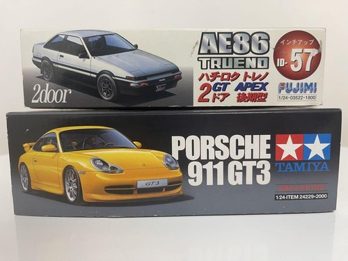 Tamiya Fujimi 1/24 AE86 Trueno & Porsche 911 GT3 Plastic Model Kit Set Unbuilt - Picture 13 of 13