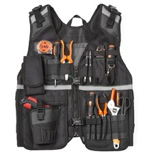 Electrician Tool Vest for Men, Reflective Safety Work Vest with Adjustable Th...