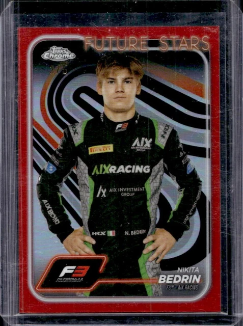 2024 Topps Chrome Formula 1 F1 Nikita Bedrin #68 Red Refractor 3/5