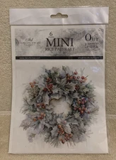 6 Pc ITD Collection CHRISTMAS WREATH Decoupage Rice Paper Scrapebook Sheets 6x6