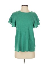 Adrianna Papell Women Green Short Sleeve Top S
