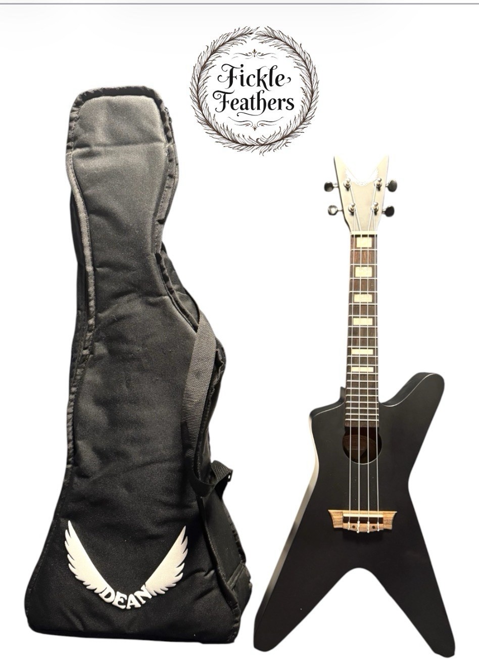 Dean Guitars Ukulele 4-String Acoustic with Gigbag Classic Matte Black