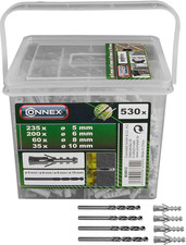 B30016 - Tasselli a Espansione, in 4 Misure Differenti, Con Relative Punte Da Tr