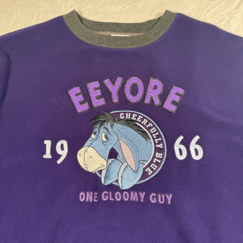 Disney Store Eeyore Winnie The Pooh Sweatshirt Womens Medium Purple Fleece 90s