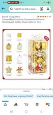 TranquilBliss Shatterproof Christmas Tree Ornaments Set, 38 Count