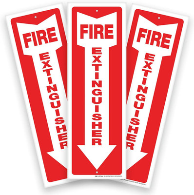Fire Extinguisher Signs   3 Pack 4X12 Inch   40 Mil Thick Polystyrene Plastic, L