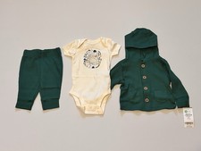 Carter  s Baby 3Pc Outfit Set 3M Green Hoodie Bodysuit Pants NWT