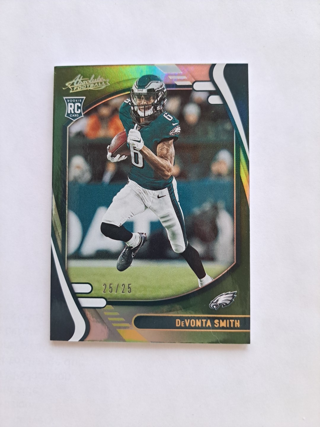 2021 PANINI ABSOLUTE DeVONTA SMITH COLOR MATCH ROOKIE!! 25/25! BOOKEND!!!