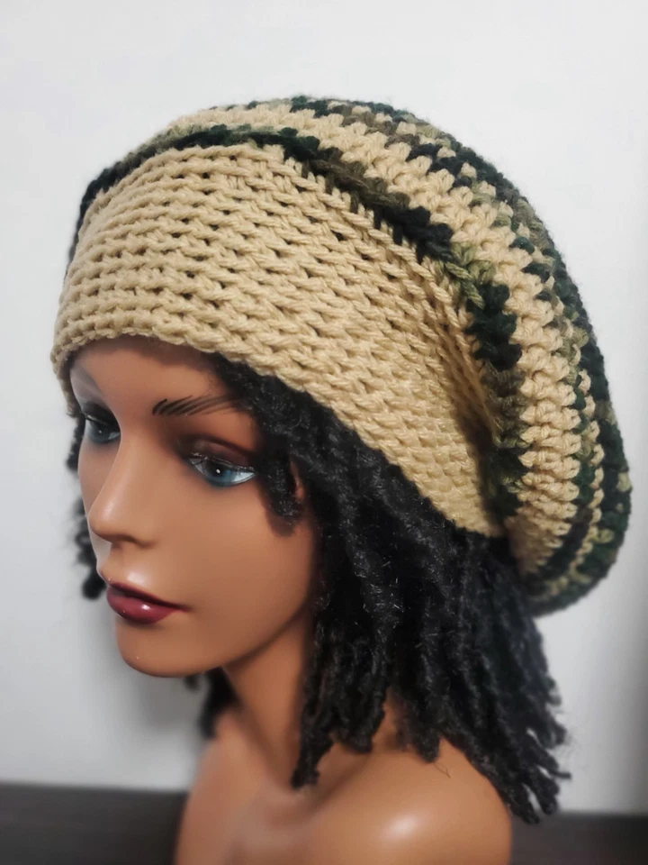 Boina Tam Sombrero Rasta Hippie Dreads Gorro Reggae Gorra Rastas Slouchy Talla Única Foto 2 de 4