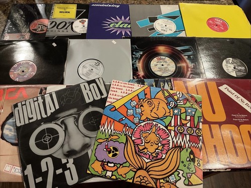 Lot of 16 dj vinyl Techno Electronic Dance UK ENGLAND House REMIX RARE