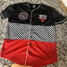 Chicago Bulls Jersey Mens Small Black Checkered NBA UNK Basketball Training