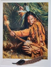 LOVELESS - ART IMPRESSIONISM EAGLEWOLF ON MATBOARD 9 X 12