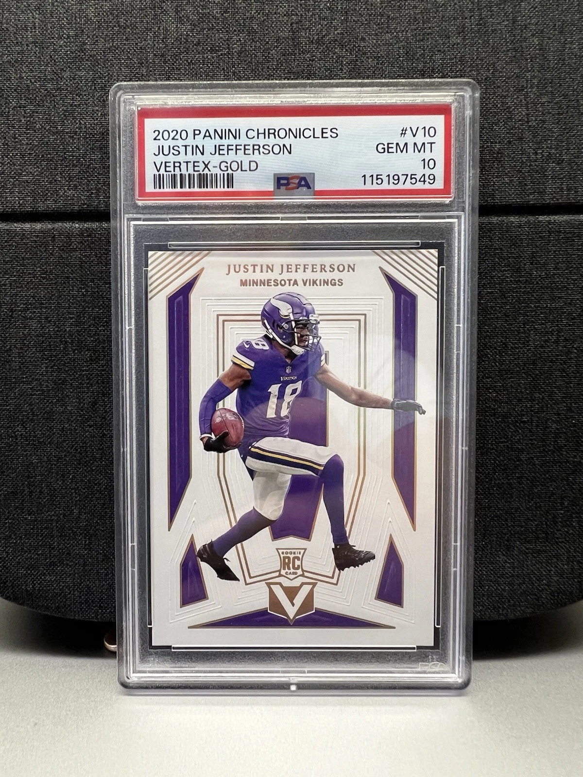 Justin Jefferson Panini Chronicles Vertex #V10 Gold