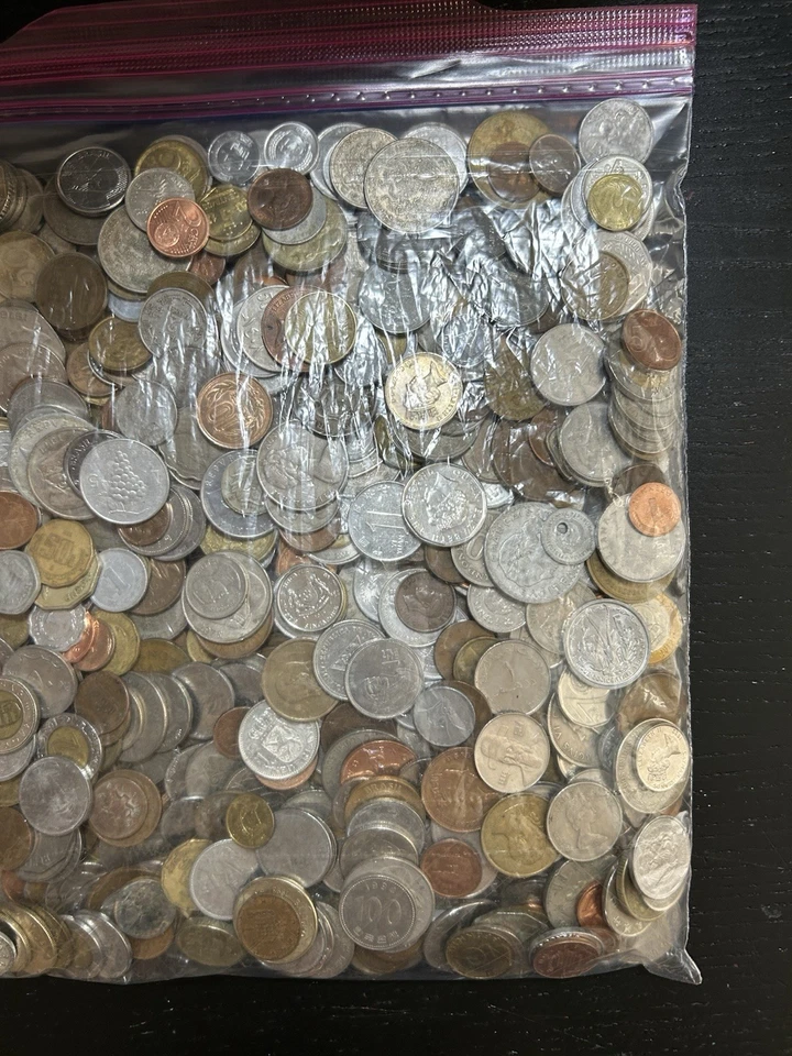 7 Pounds Lbs Old Foreign Mixed World Coins & Tokens Lot - Image 3 of 3