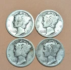 Mercury Dimes - Lot of 4 - 1923 - Circulated Condition